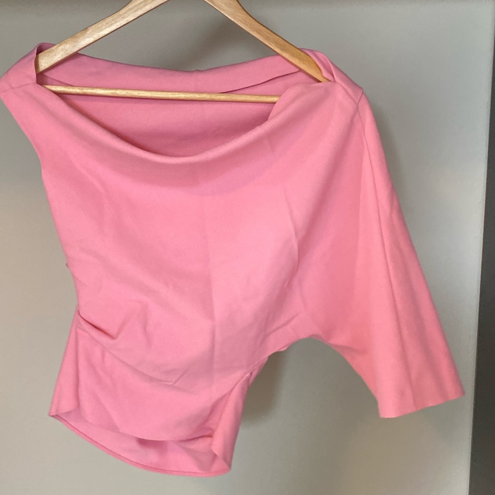 Asymmetrical hot pink Zara top